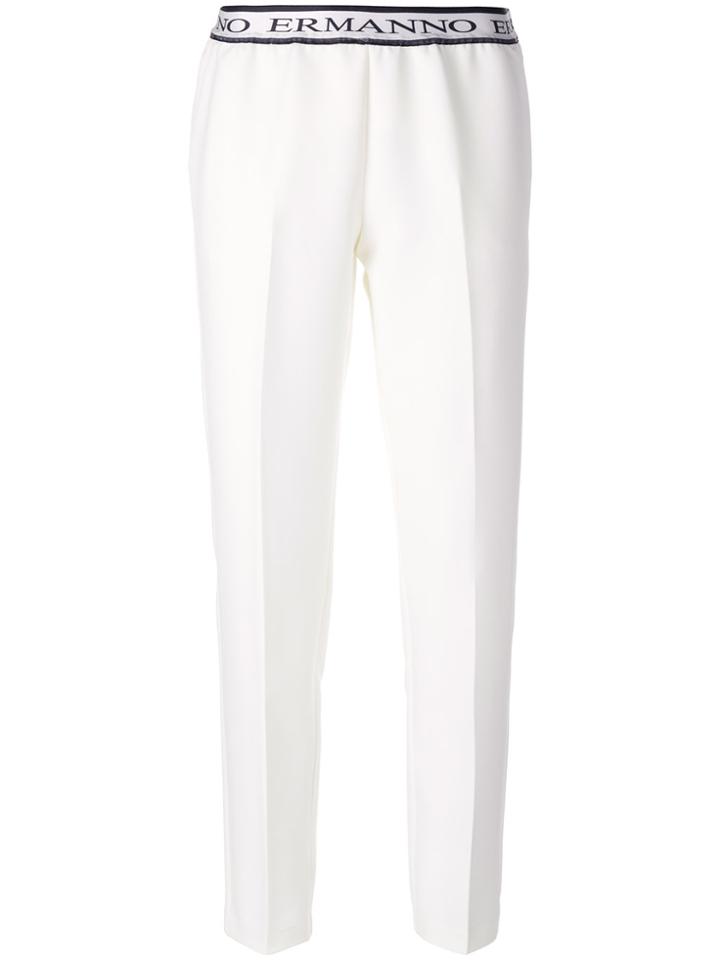 Ermanno Ermanno Tapered Cropped Trousers - White