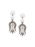 Oscar De La Renta Embellished Drop Earrings - Silver