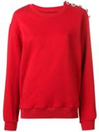 Alexandre Vauthier Embellished Brooch Sweatshirt - Red