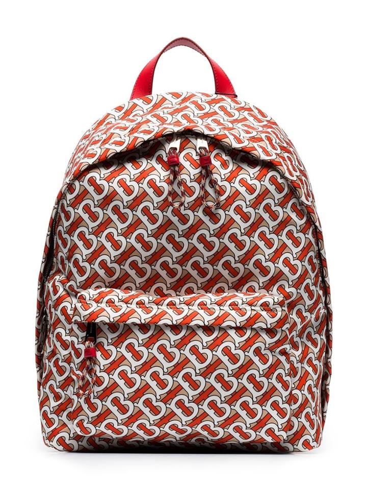 Burberry Jett Monogram Print Backpack - Red