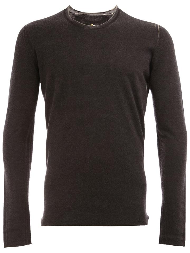 Label Under Construction Raw Edge Sweatshirt, Men's, Size: 52, Black, Silk/cashmere