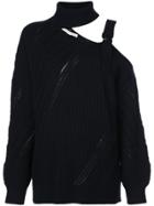 Jonathan Simkhai Ribbed Knit Cold Shoulder Jumper - Black