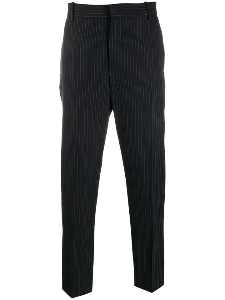 Alexander Mcqueen Pinstripe Tailored Trousers - Blue