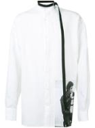 Raf Simons Photo Print Belt Shirt, Men's, Size: 46, White, Linen/flax