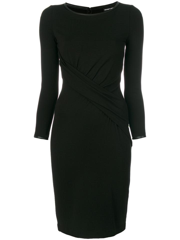 Emporio Armani Fitted Midi Dress - Black