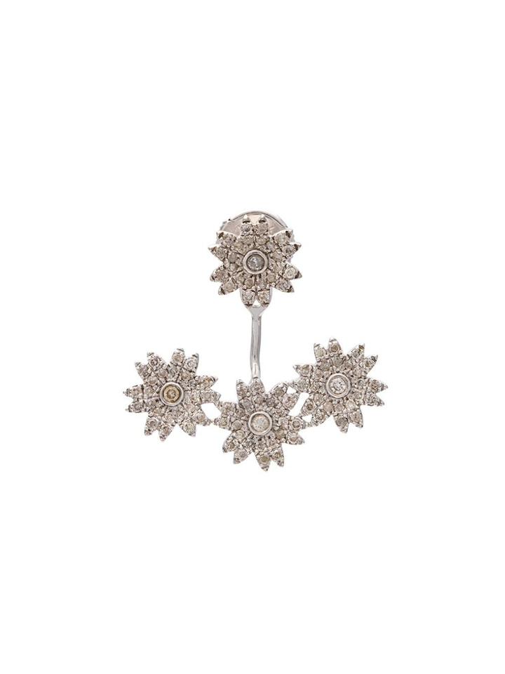 Yvonne Léon 18kt Gold And Diamond Flower Stud Earring - Metallic