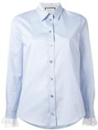 Gucci Lace Cuff Oxford Shirt, Women's, Size: 40, Blue, Cotton