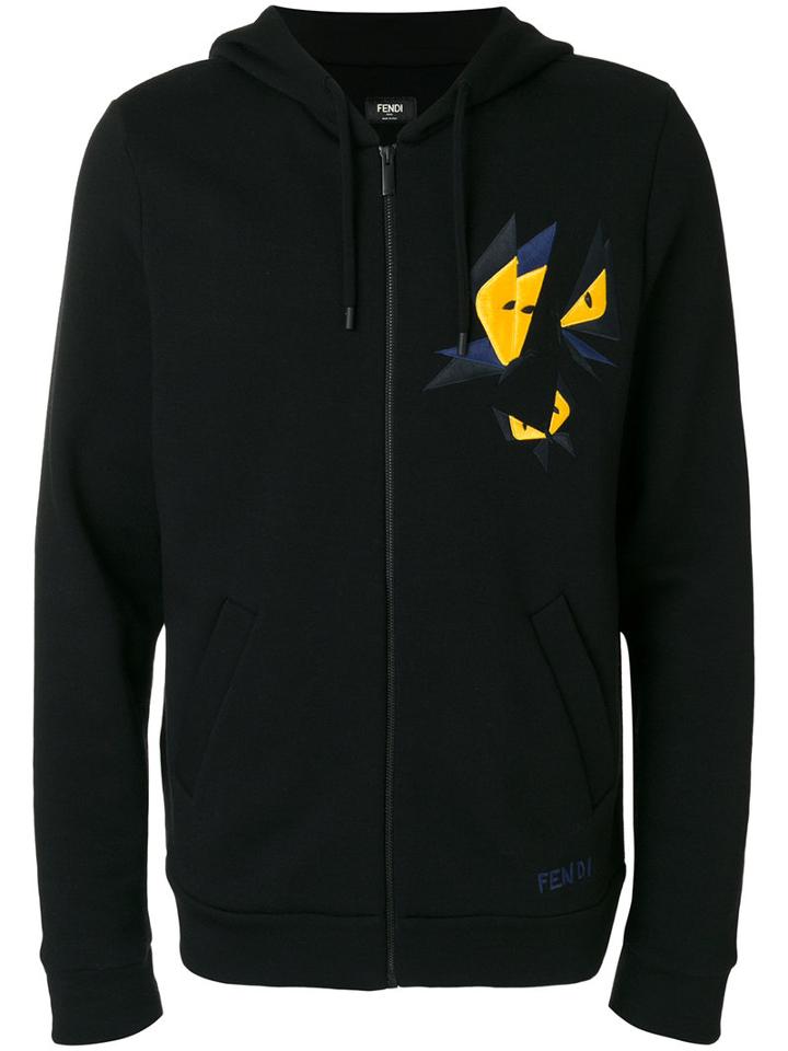 Fendi - Faces Butterfly Zip Hoodie - Men - Cotton/wool - 46, Black, Cotton/wool