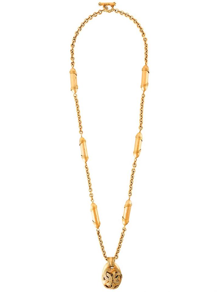 Chanel Vintage Long Pendant Necklace, Women's, Metallic