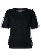 Muveil Mesh Pom Pom Top - Black