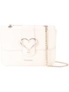 Love Moschino Heart Buckle Shoulder Bag, Women's, White, Polyurethane