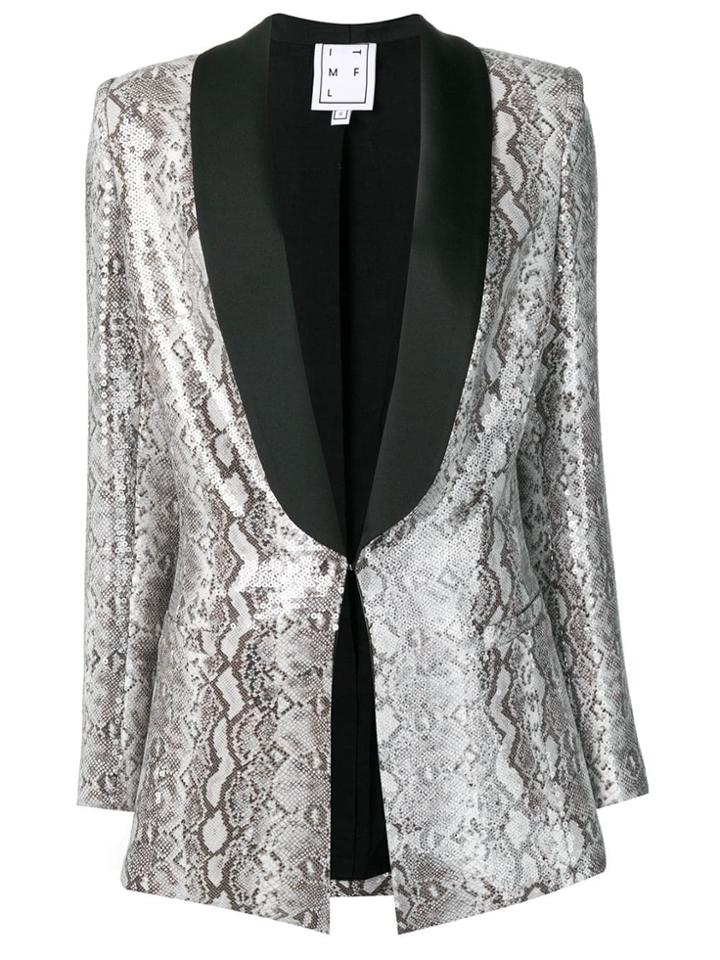 In The Mood For Love Edith Snake Print Blazer - Grey