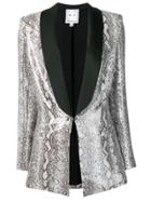 In The Mood For Love Edith Snake Print Blazer - Grey