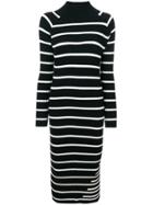 T By Alexander Wang Knitted Stripe Dress - Black
