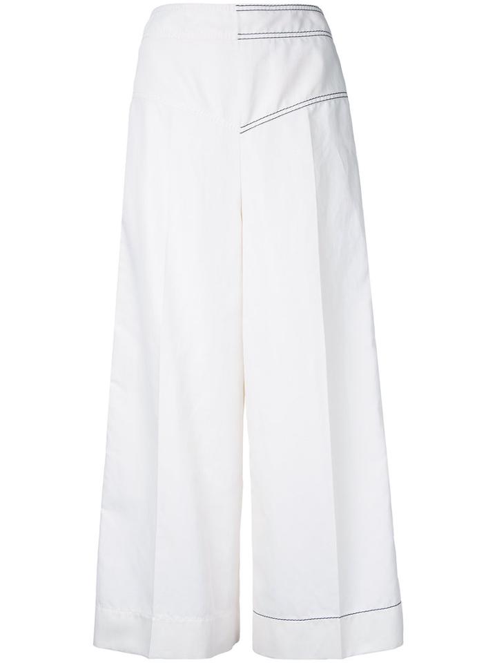 Stella Mccartney Laci Trousers, Women's, Size: 48, White, Cotton/linen/flax/polyamide