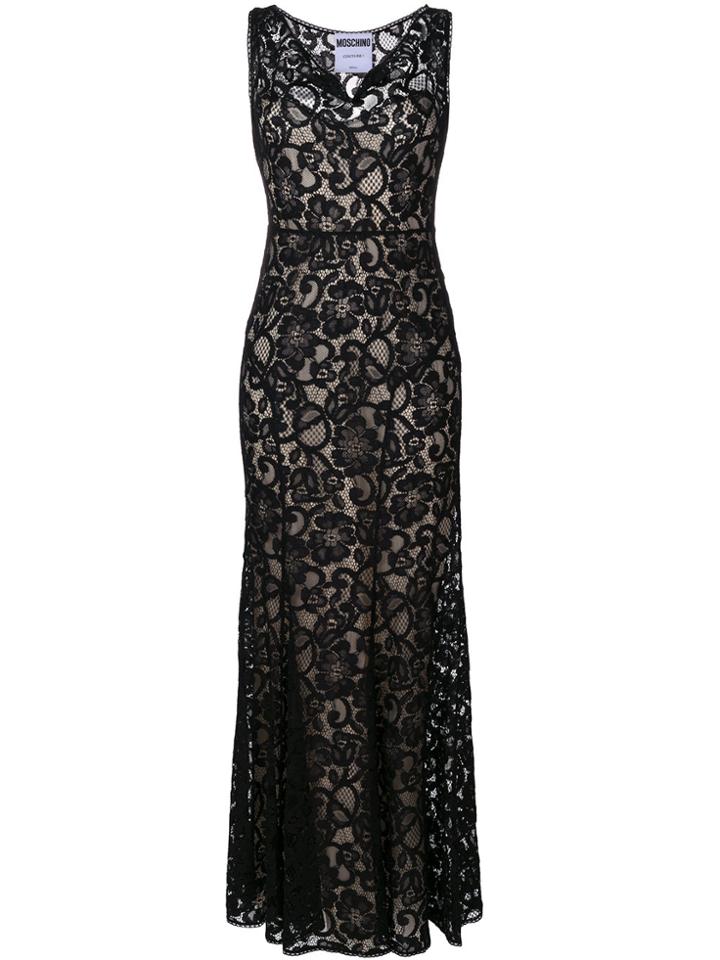 Moschino Lace Evening Dress - Black