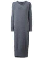 Y's Round Neck Knit Dress, Women's, Size: Small, Grey, Nylon/wool