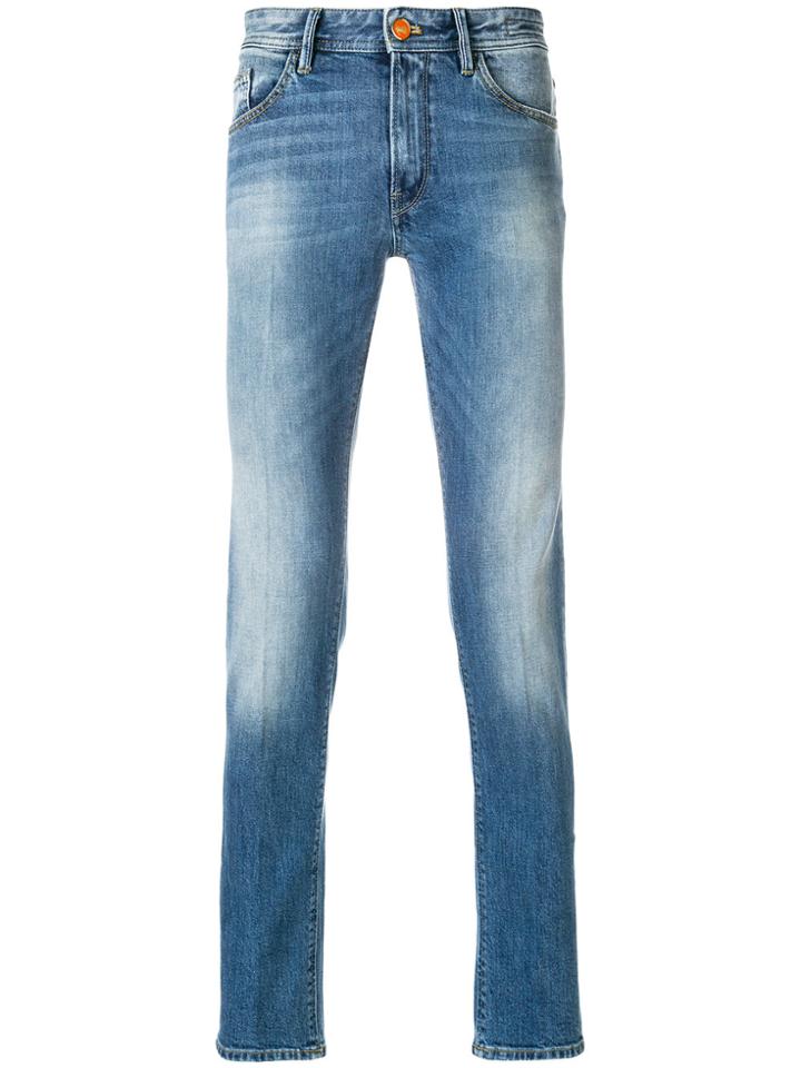 Pt05 Faded Straight-leg Jeans - Blue