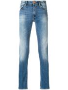 Pt05 Faded Straight-leg Jeans - Blue