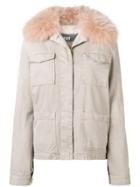 Yves Salomon Army Fur Trimmed Field Jacket - Nude & Neutrals