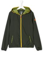 Save The Duck Kids Contrast Zipped Coat - Green