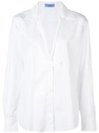 Mugler Deep V Poplin Blouse - White