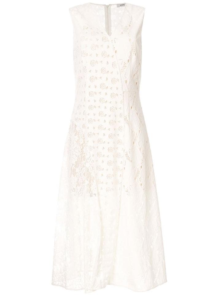 Goen.j Velvet Lace Dress - White