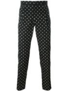 Dolce & Gabbana Floral Print Tailored Trousers, Men's, Size: 48, Black, Silk/cotton/polyester