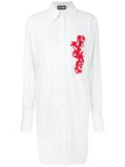 Dalood Embroidered Detail Shirt, Women's, Size: 36, White, Cotton
