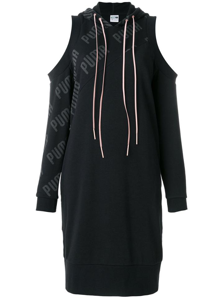 Puma Hooded Cold Shoulder Jersey Dress - Black