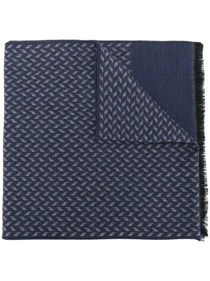 Corneliani Fine Knit Scarf - Blue