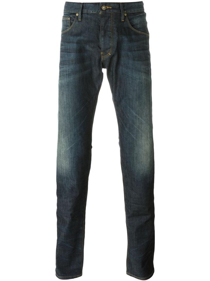 Armani Jeans Straight-leg Jeans, Men's, Size: 36, Blue, Cotton/spandex/elastane