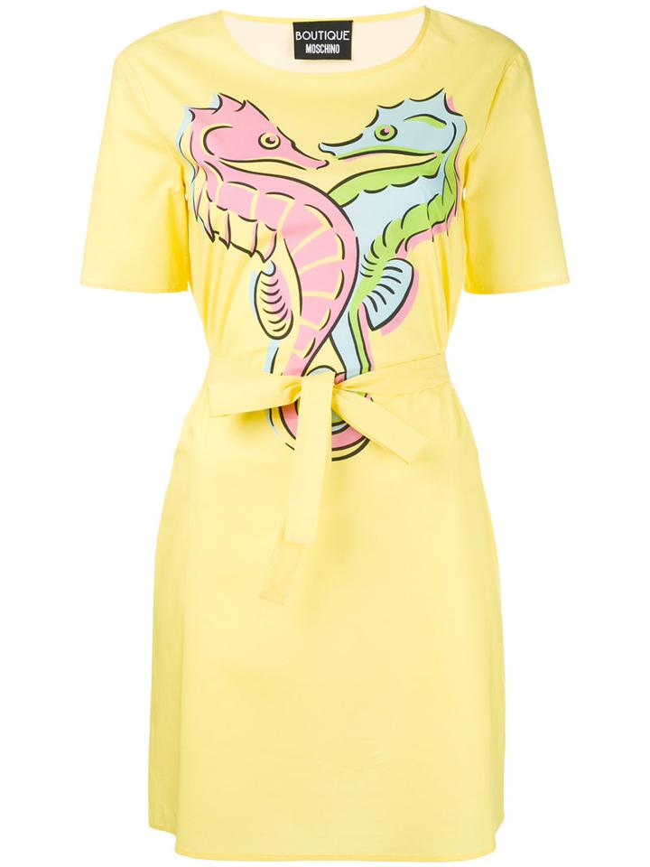 Boutique Moschino - Printed Dress - Women - Cotton/other Fibers - 40, Yellow/orange, Cotton/other Fibers