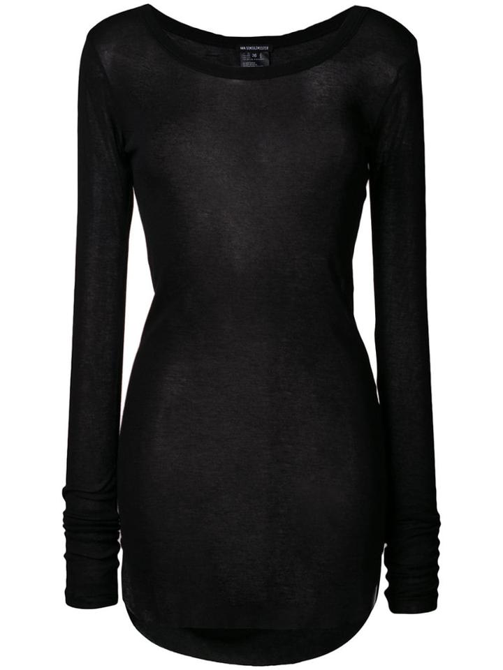 Ann Demeulemeester Sheer Long Sweater - Black