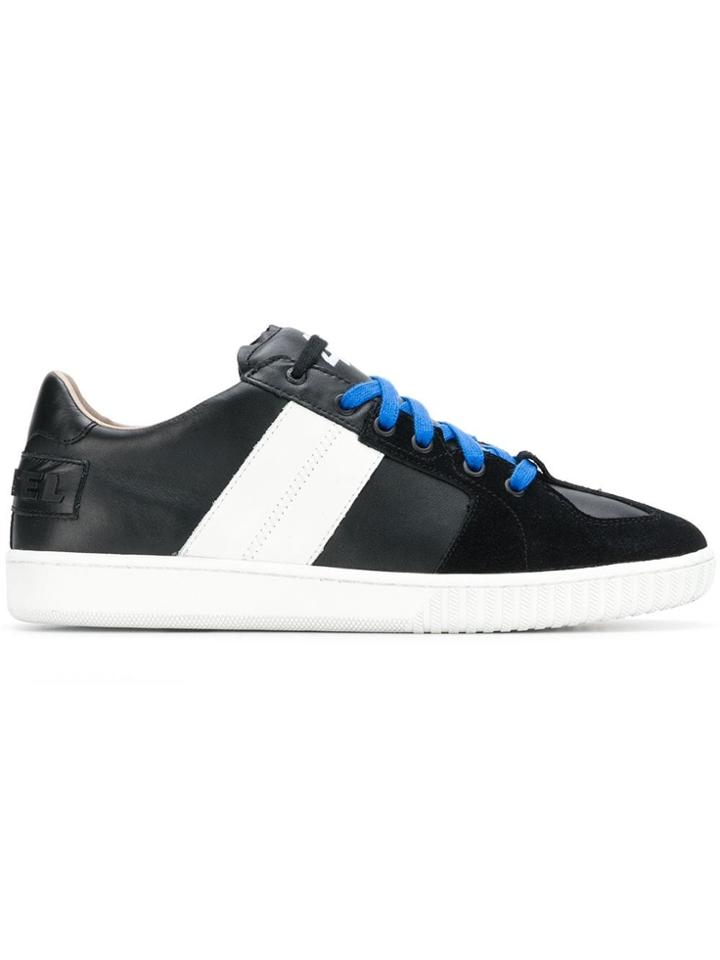 Diesel Side Stripe Sneakers - Black