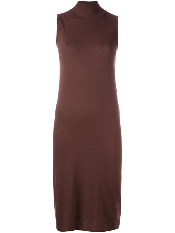 Rick Owens Lilies Jersey Turtleneck Dress - Brown