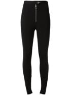 Versace Structured Wave Skinny Trousers, Women's, Size: 40, Black, Spandex/elastane/viscose