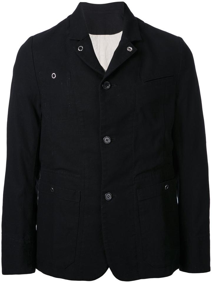 Undercover Buttoned Jacket, Men's, Size: 3, Black, Cotton/linen/flax