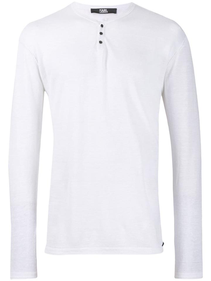 Karl Lagerfeld Button Detail Jumper - White