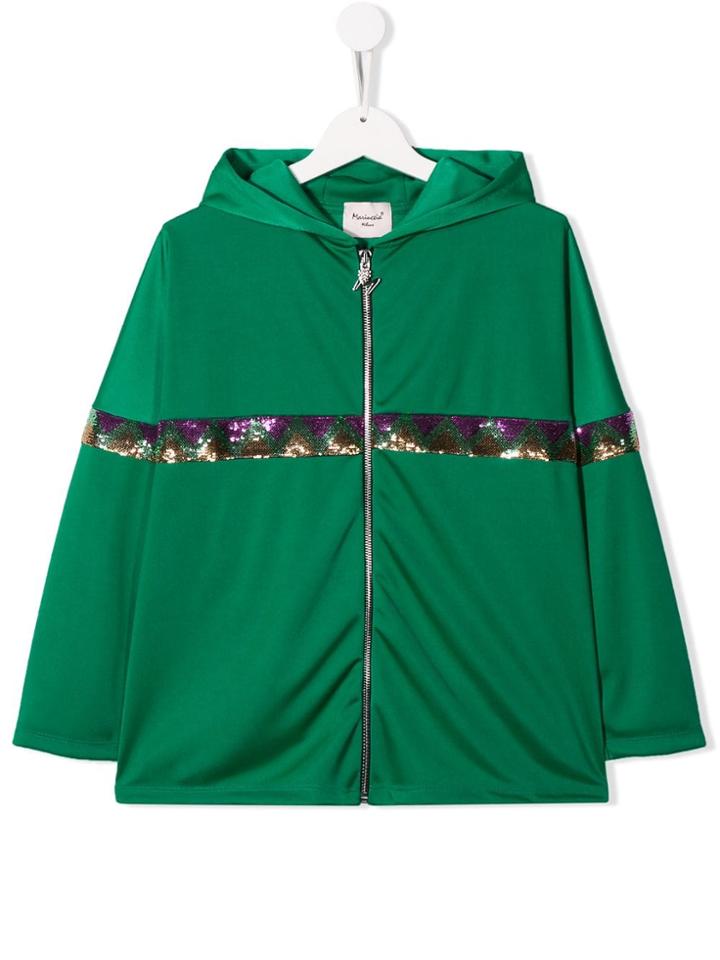 Mariuccia Milano Kids Contrast-patch Zipped Jacket - Green