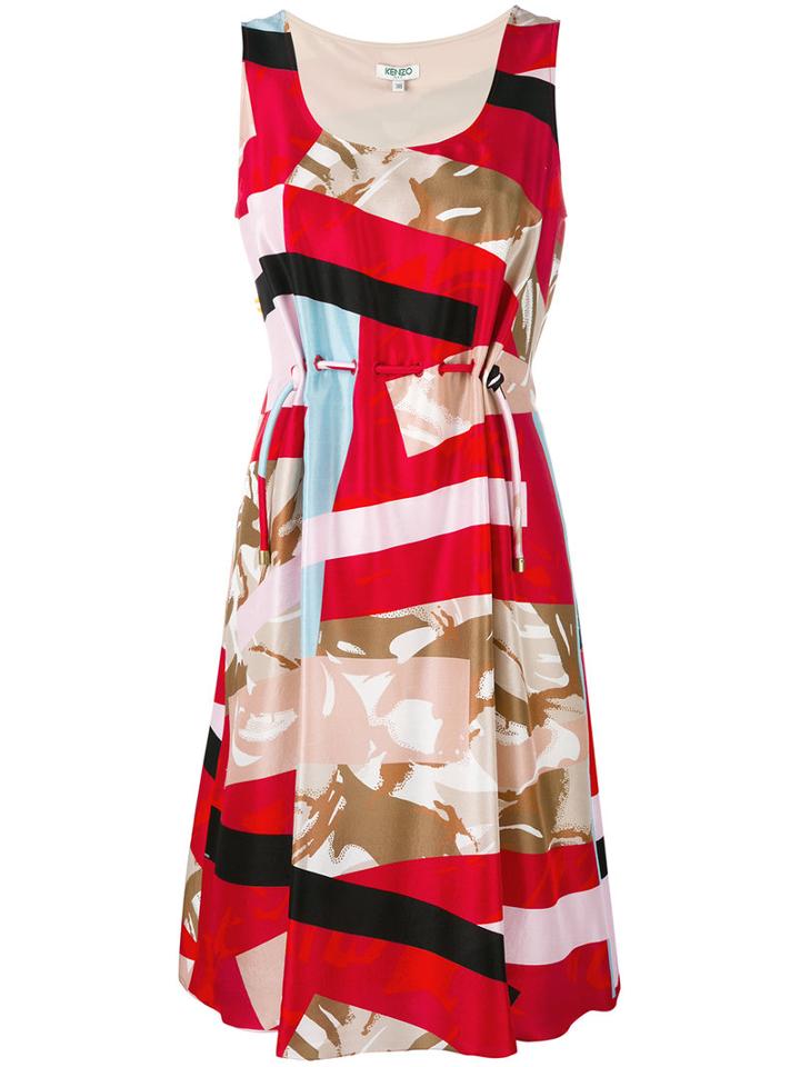 Kenzo - Printed Sleeveless Dress - Women - Silk/polyester - 42, Red, Silk/polyester