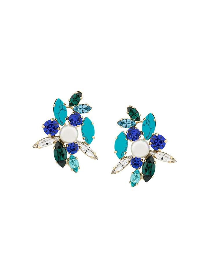 Shourouk Swarovski Crystal Earrings - Blue