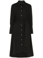 Proenza Schouler Long Sleeve Cotton Blend Midi Dress - Black
