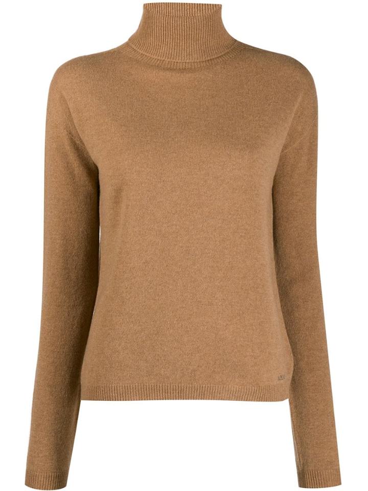 Liu Jo Roll Neck Jumper - Brown
