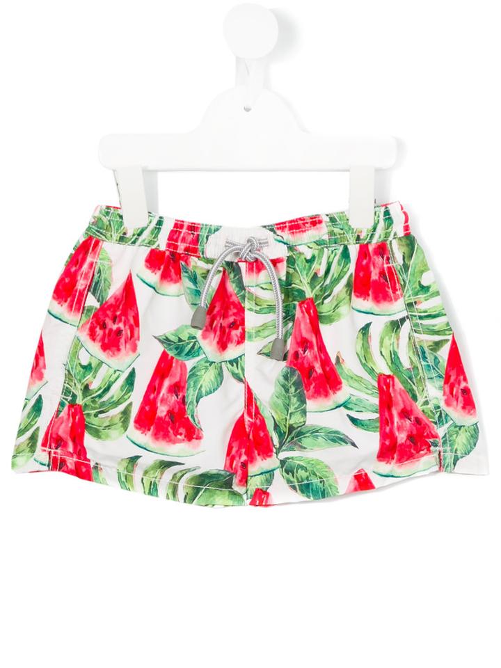 Mc2 Saint Barth Kids Watermelon Print Swim Shorts, Boy's, Size: 6 Yrs