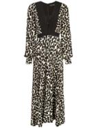Proenza Schouler Painted Dot Long Sleeve Tie Dress - Brown
