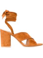Gianvito Rossi Alia Sandals, Women's, Size: 41, Brown, Suede/leather