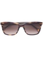Carolina Herrera Square Frame Sunglasses - Brown