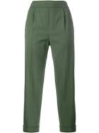 Vince - Tapered Trousers - Women - Spandex/elastane/viscose - S, Green, Spandex/elastane/viscose