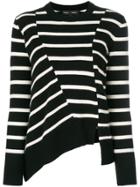 Proenza Schouler Asymmetric Striped Sweater - Black